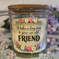 Friendship Candle It Takes a Long Time to Grow an Old Friend Gift for Best Friend