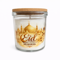 Eid Mubarak Vanilla Scented Candle – Islamic Eid Gift Candle with Mosque & Lantern Design | 40 Hour Burn | Glass Jar with Cork Lid
