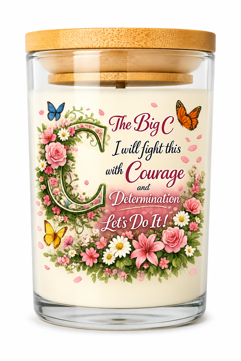 The Big C Candle – Cancer Support Gift | Vanilla Candle | Encouragement Candle | Chemo Gift | Cancer Warrior Gift | Courage & Determination