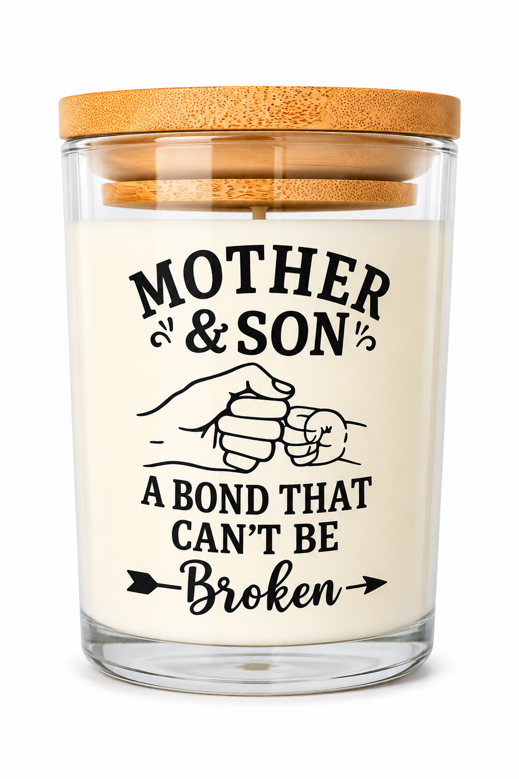 Mother & Son A Bond That Can't Be Broken Scented Candle Jar with  Bamboo Lid Perfect Gift for Mothers Day