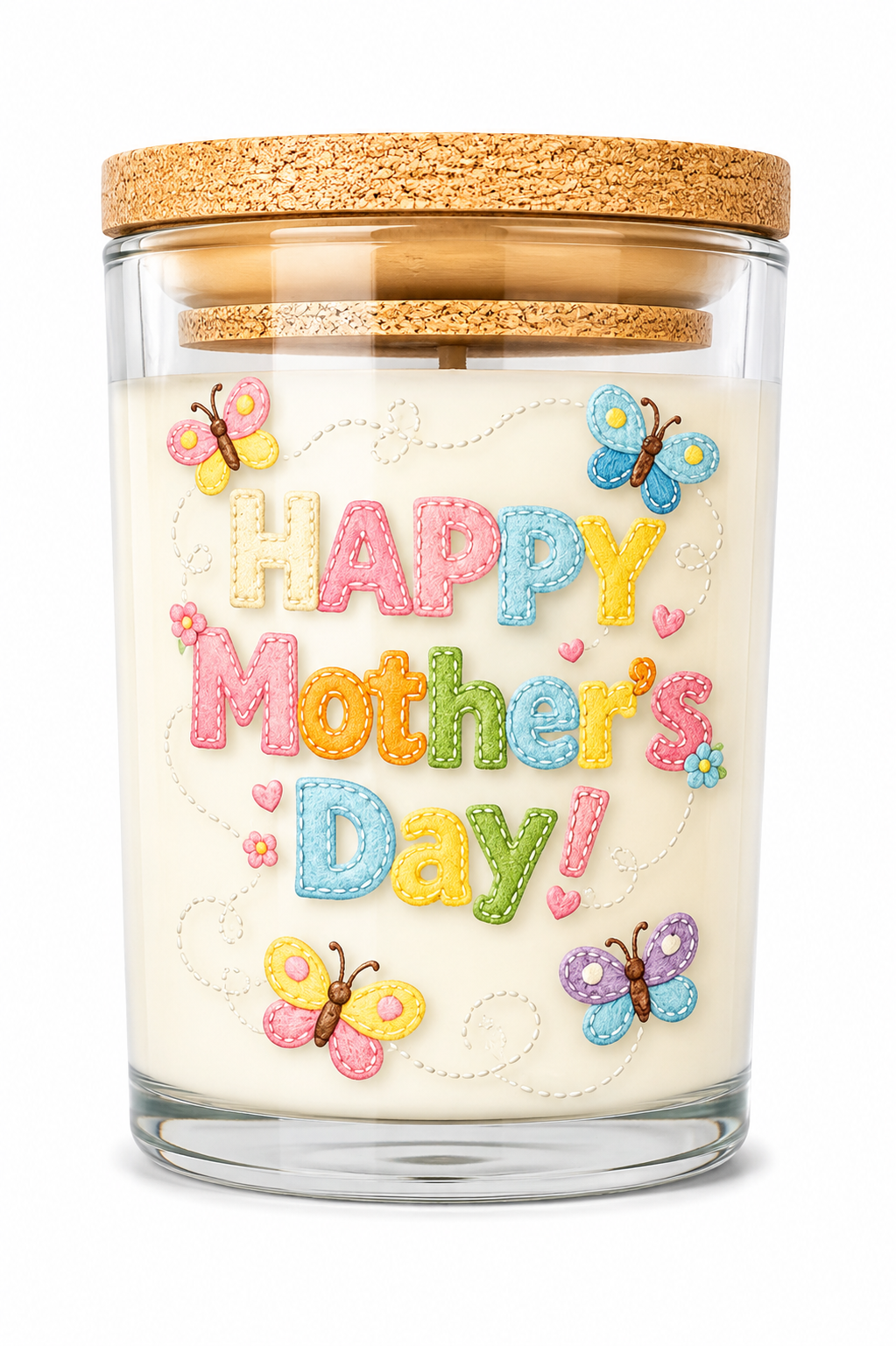 Happy Mother’s Day Candle Vanilla Scented Gift for Mum with Bamboo Lid