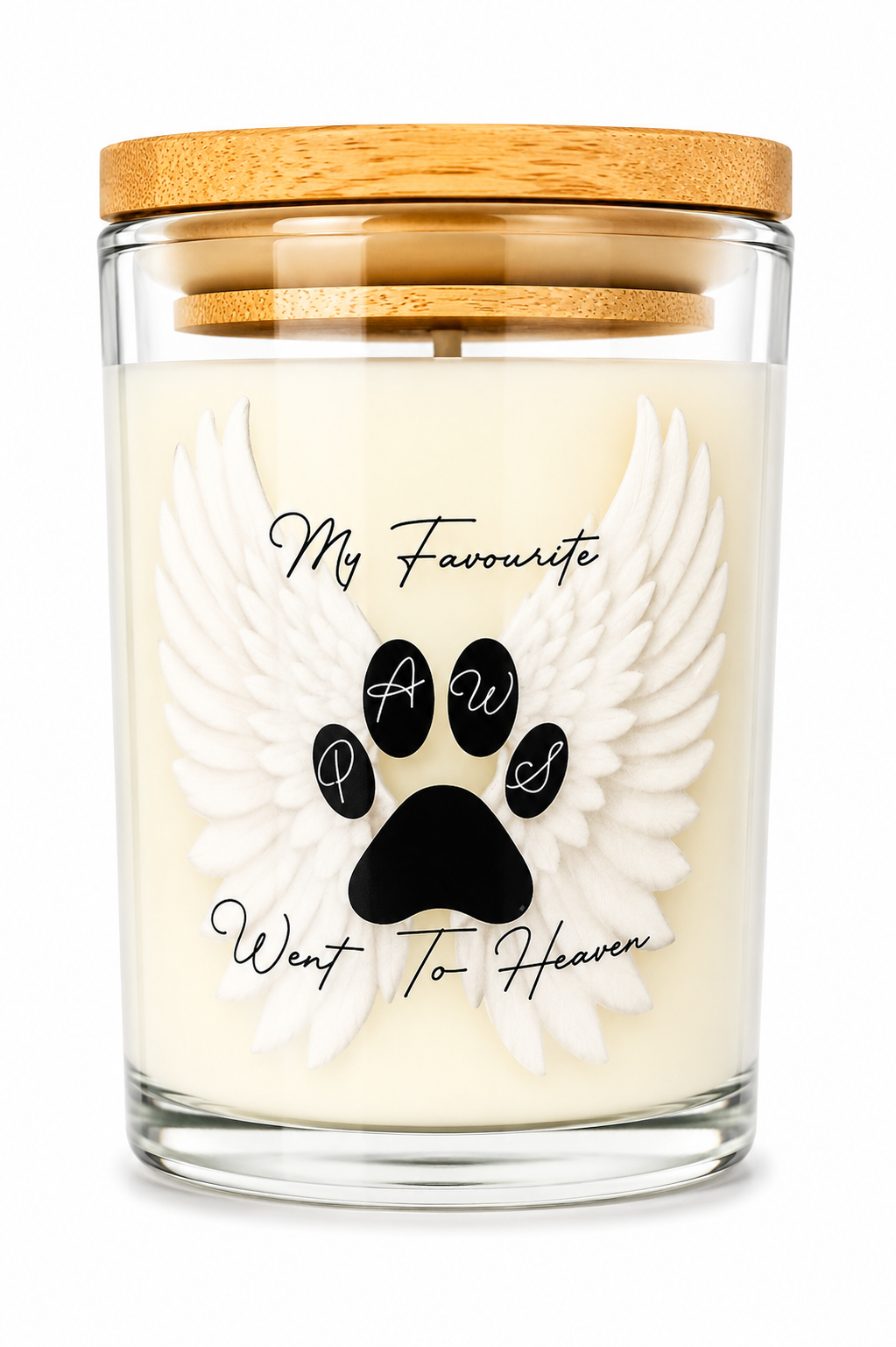 My Favourite Paws Went To Heaven Candle - Vanilla Scented Memorial Candle for Grieving Pet Owners - 40 Hour Burn Time - UV-DTF Technology - Perfect Gift for Loss of Fur Baby - Decor