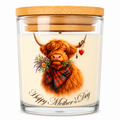 Happy Mother’s Day Highland Cow Vanilla Scented Candle Bamboo Lid