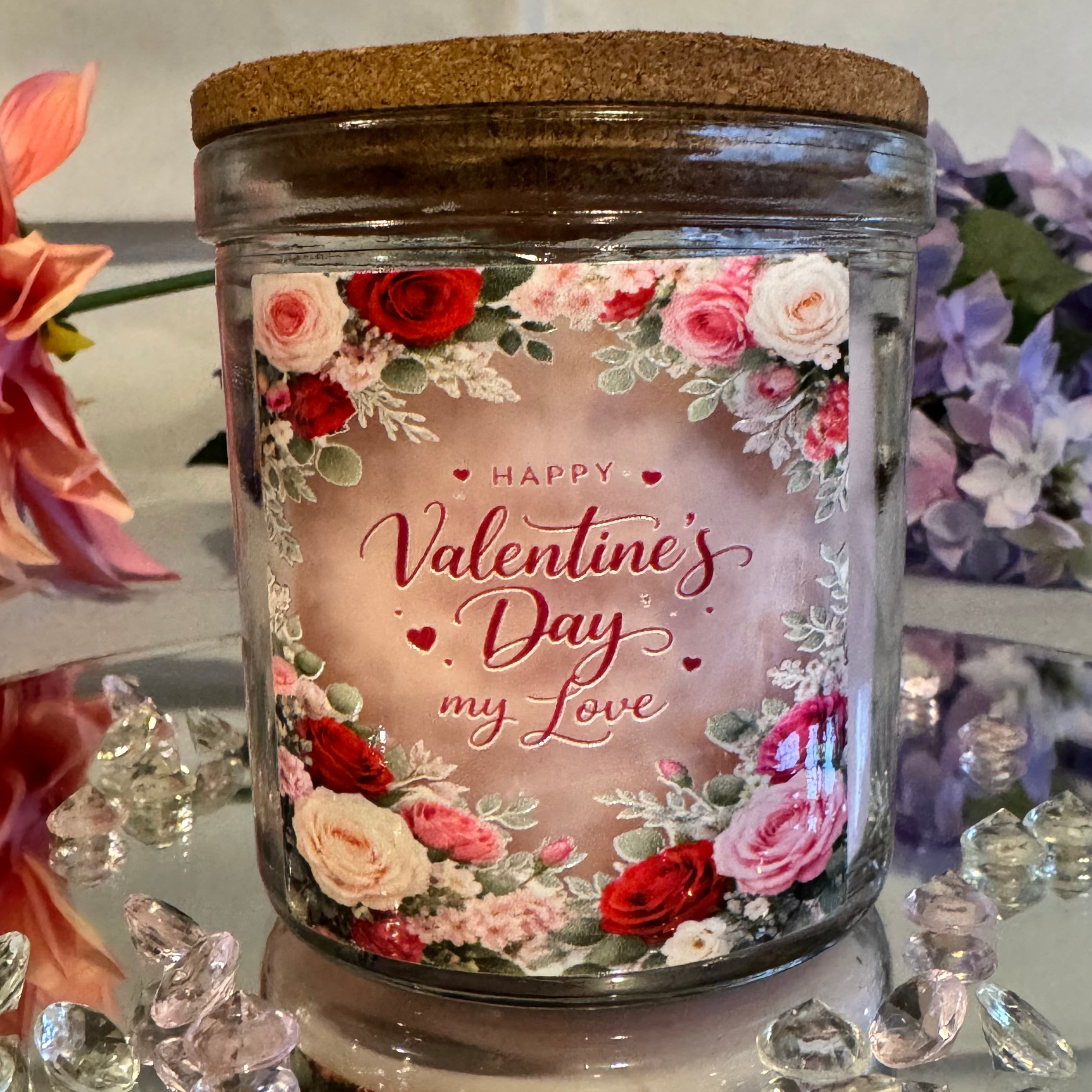 Valentine’s Day Jasmine Candle My Love Romantic Floral Gift for Him or Her