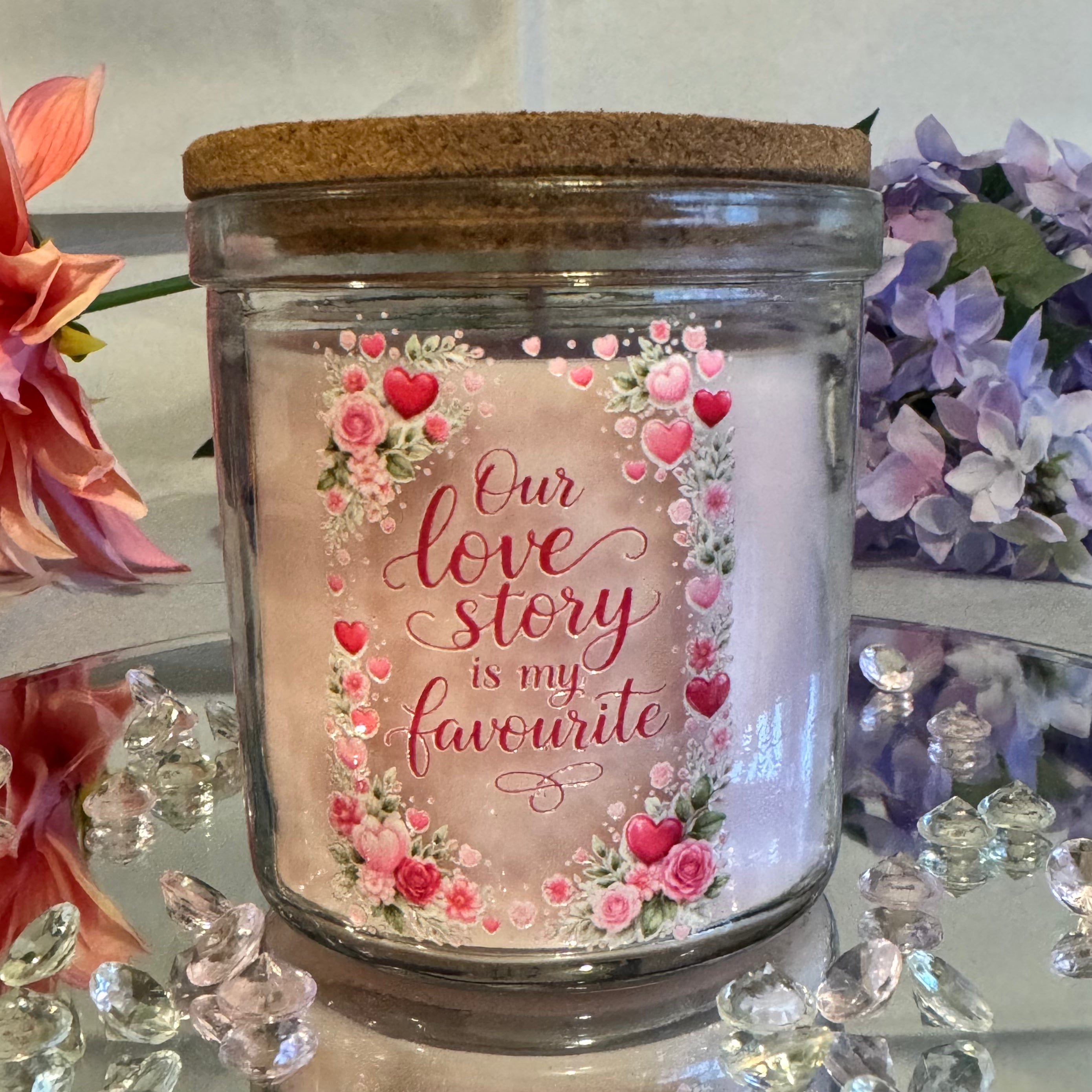 Our Love Story Jasmine Candle Romantic Valentine Gift for Couples Him or Her