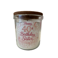 Happy 40th Birthday Sister Gift Candle – Vanilla Scented 40 Hour Burn Candle for Her – Beautiful Birthday Present with Premium UV-DTF Label