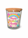 Happy Birthday Aunty Candle Gift – Vanilla Scented 40 Hour Burn Candle for Aunty – Colourful Birthday Present with Premium UV-DTF Label