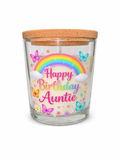 Happy Birthday Auntie Candle Gift – Vanilla Scented 40 Hour Burn Candle for Auntie – Colourful Birthday Present with Premium UV-DTF Label