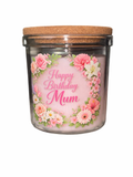 Happy Birthday Mum Candle Gift – Jasmine Scented 40 Hour Burn Candle for Mum – Beautiful Floral Birthday Present with Premium UV-DTF Label