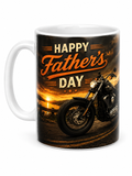 Happy Father’s Day Motorbike Ceramic Mug | Motorcycle Tea & Coffee Gift Cup for Dad