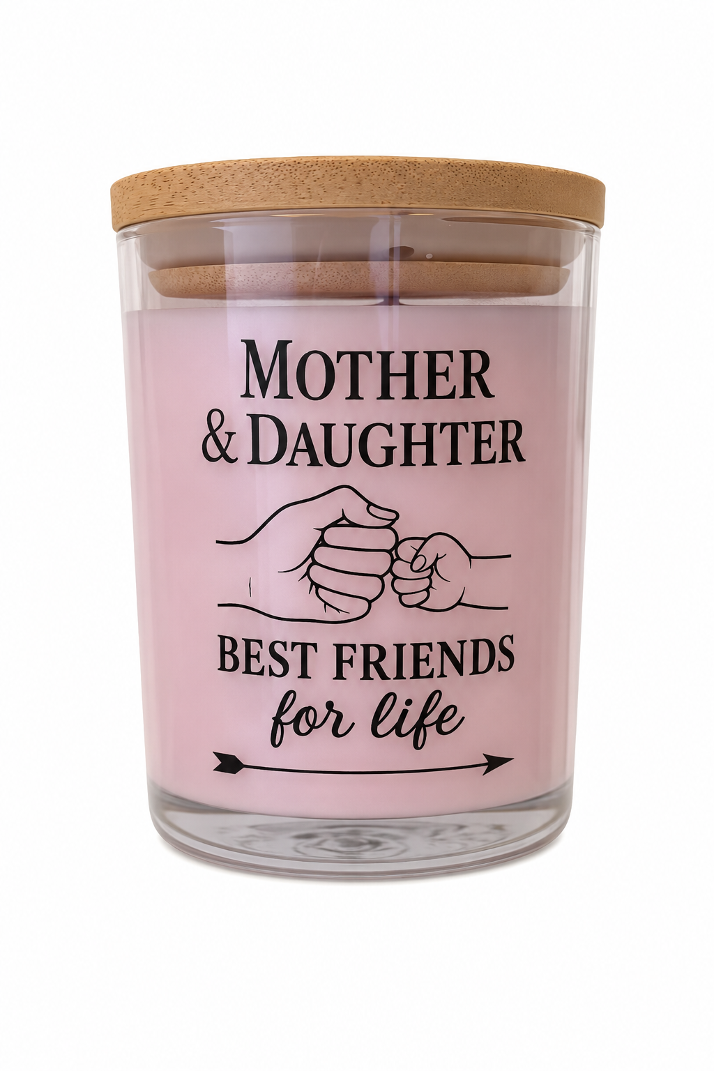 Mother and Daughter Pink Flowers Floral Scented Candle with Floral Decor, Up to 40 Hours Burn Time, High-Quality Glass Jar