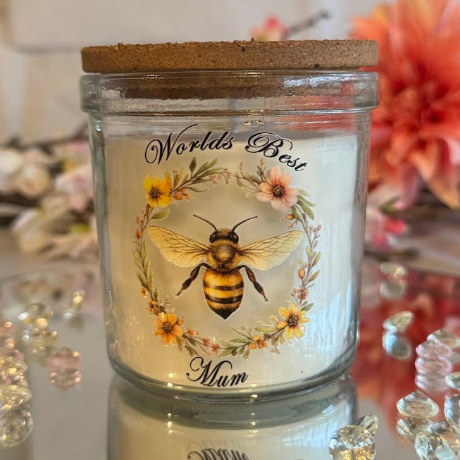 Worlds Best Mum Bee Vanilla Scented Candle
