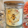 Worlds Best Nan Vanilla Scented Candle with Bee & Floral Design 40 Hours Burn Time High Quality Glass Jar Gift for Nan Nanny or Grandma - Decor