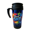 Best Dad Travel Mug Gift – 400ml Insulated Mug for Dad – Perfect for Birthdays or Father’s Day – Hot or Cold Drinks Cup with Handle & Screw-on Lid - Drinkware