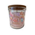 Happy 40th Birthday Candle Gift for Her – Jasmine Scented 40 Hour Burn Birthday Candle – Luxury 40th Birthday Present with Premium UV-DTF Label