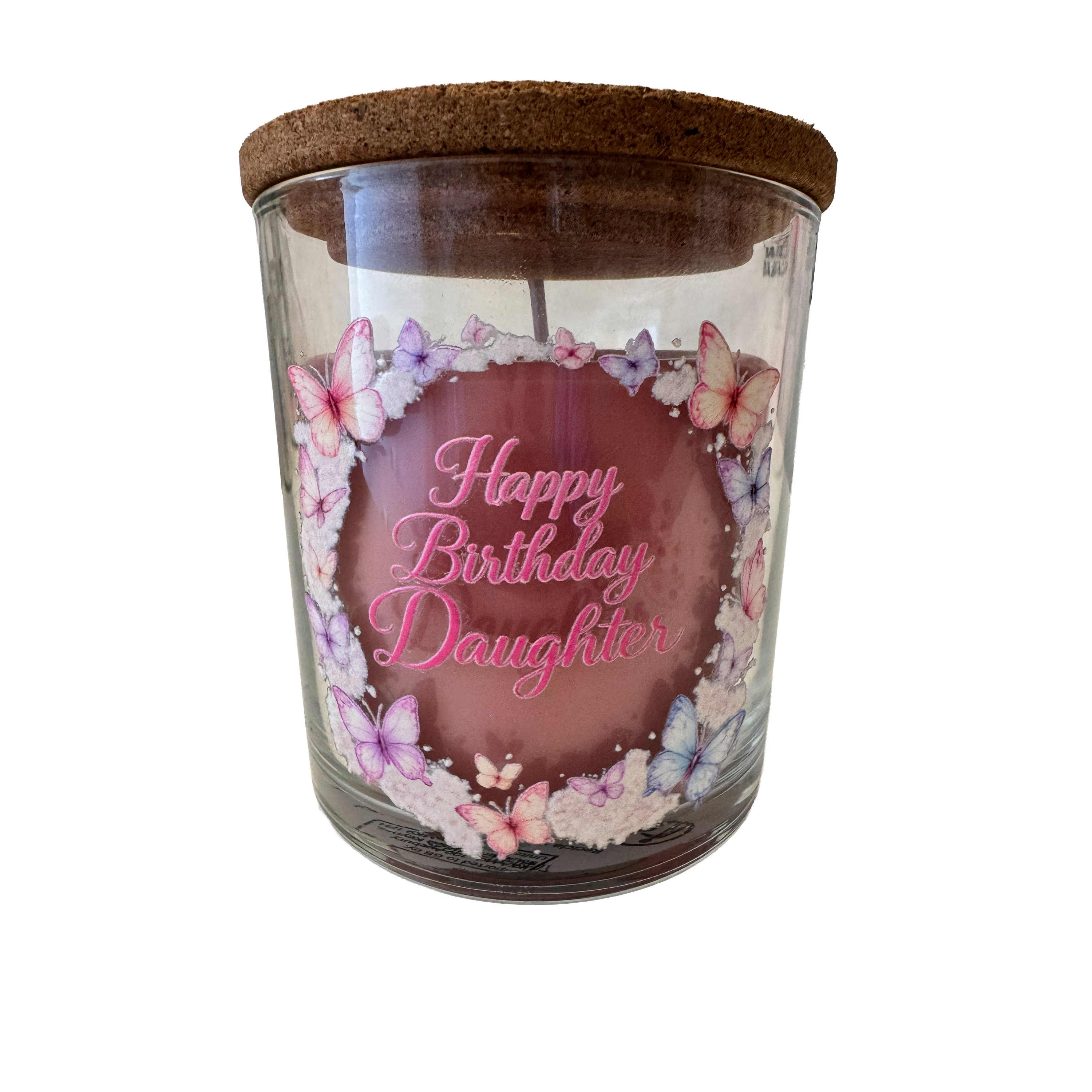 Happy Birthday Daughter Candle Gift – Red Berries Scented 40 Hour Burn Candle for Her – Beautiful Birthday Present with Premium UV-DTF Label