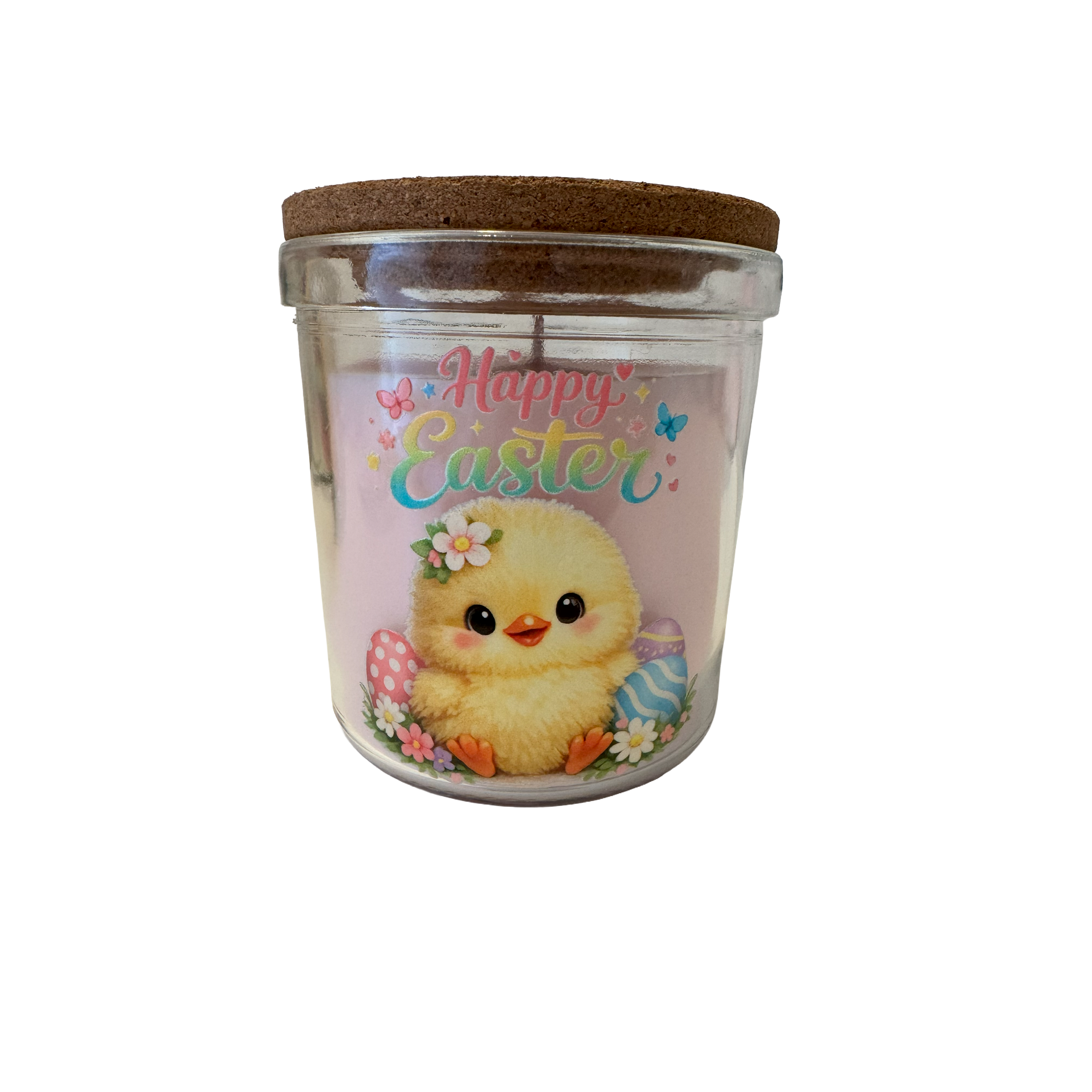 Happy Easter Chick Candle Gift – Jasmine Scented 40 Hour Burn Easter Candle – Cute Spring Home Decor with Premium UV-DTF Label