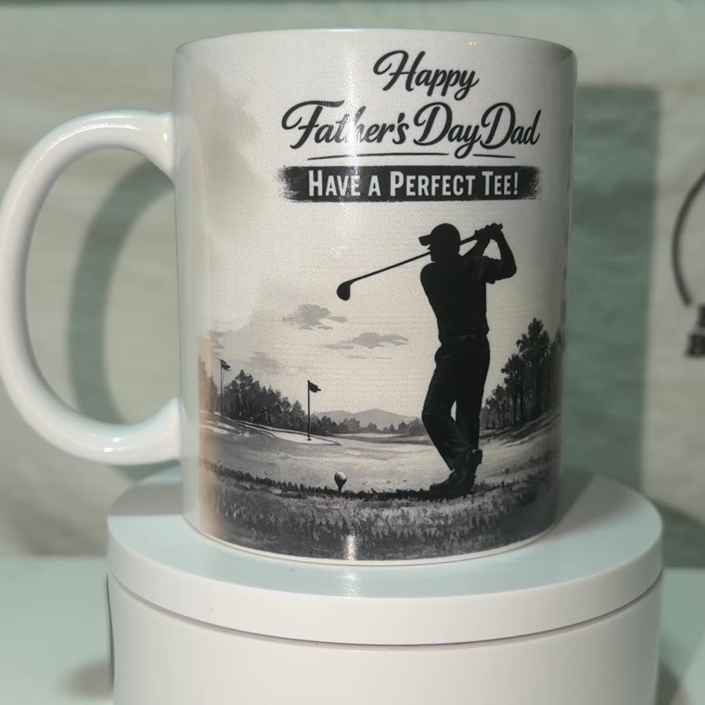 Happy Father’s Day Dad Golf Ceramic Mug | Golfer Tea & Coffee Gift Cup for Golf Loving Dads