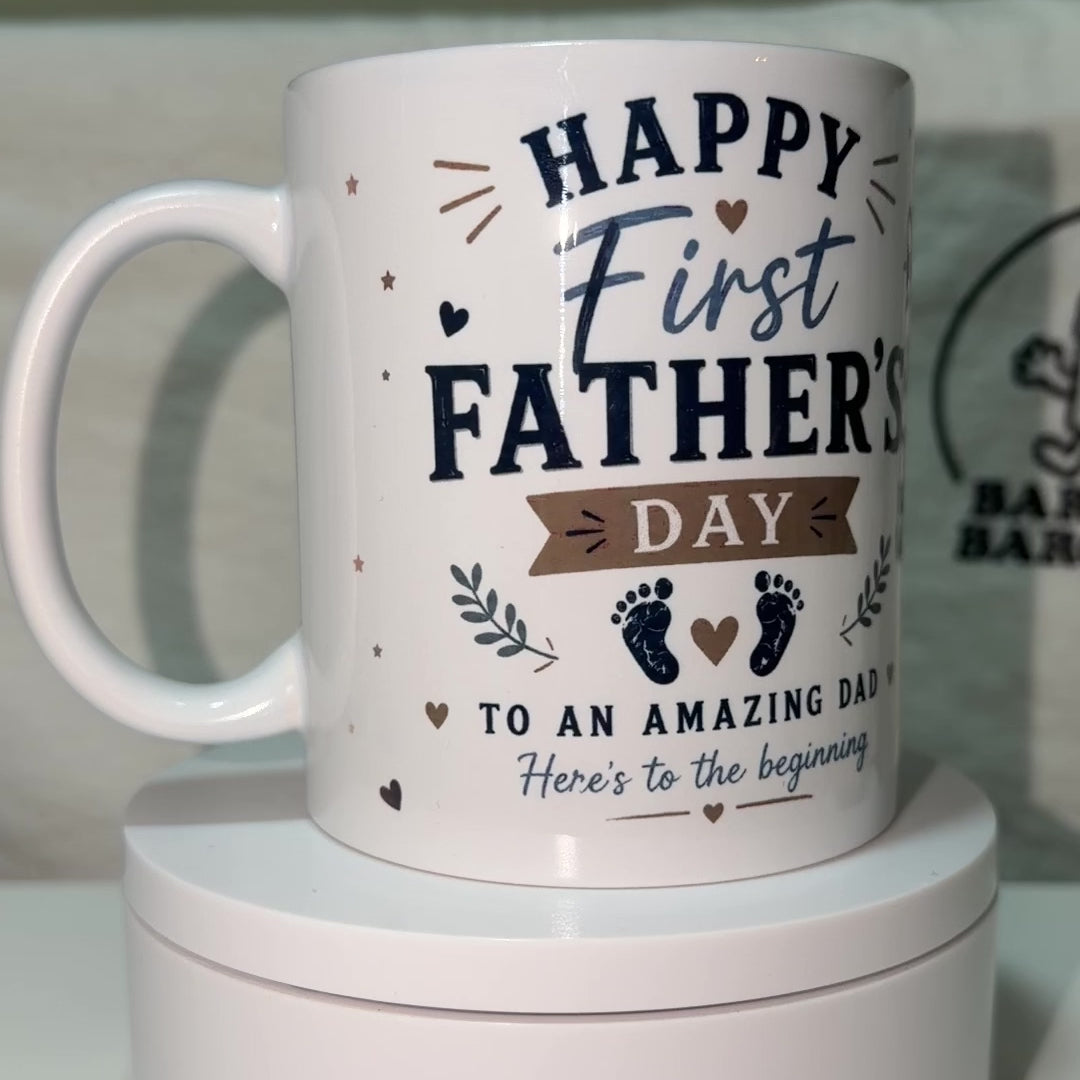 Happy First Father’s Day Ceramic Mug | New Dad Tea & Coffee Gift Cup for First-Time Fathers