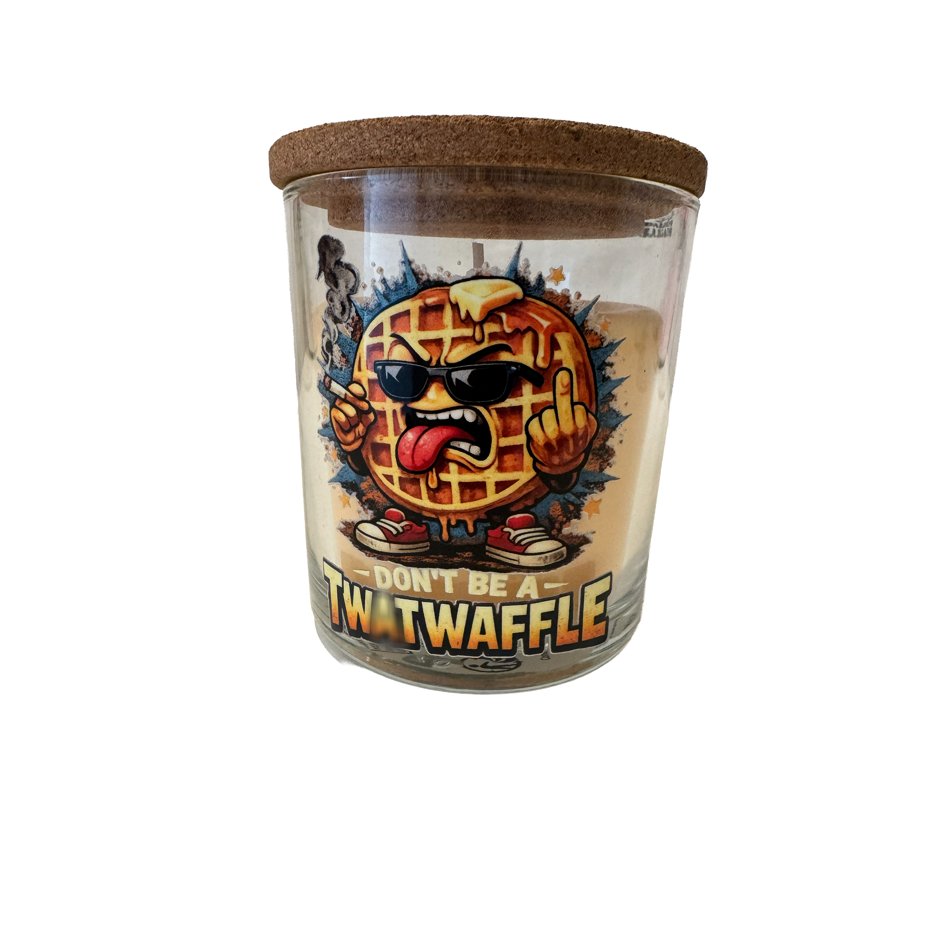 Don’t Be a Tw*twaffle Candle Gift – Funny Peach Scented 40 Hour Burn Novelty Candle with Premium UV-DTF Label